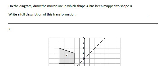 Describe single transformations fully to move one shape to the position of another.  Includes translations, rotations, enlargements and reflections.